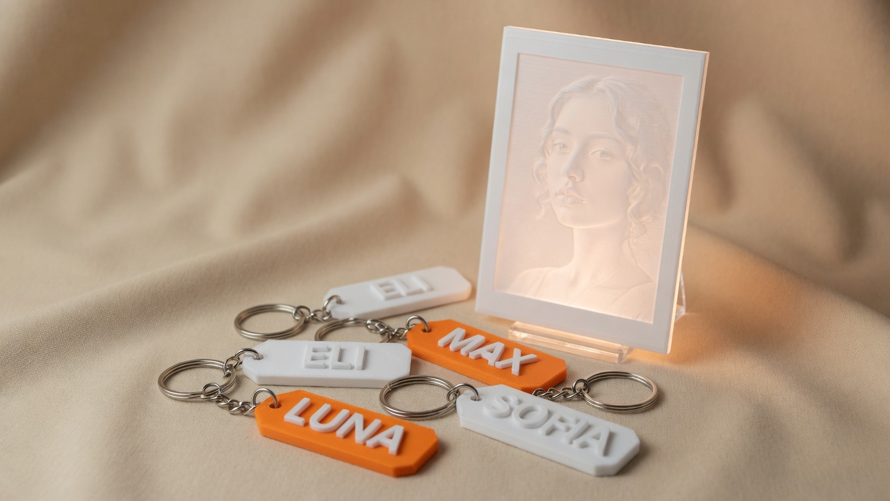 Custom 3D printed keyrings